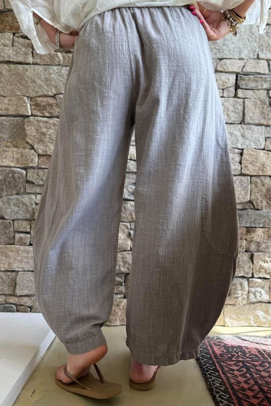 Frame Cotton Vintage Wash Barrel Pant Earth
